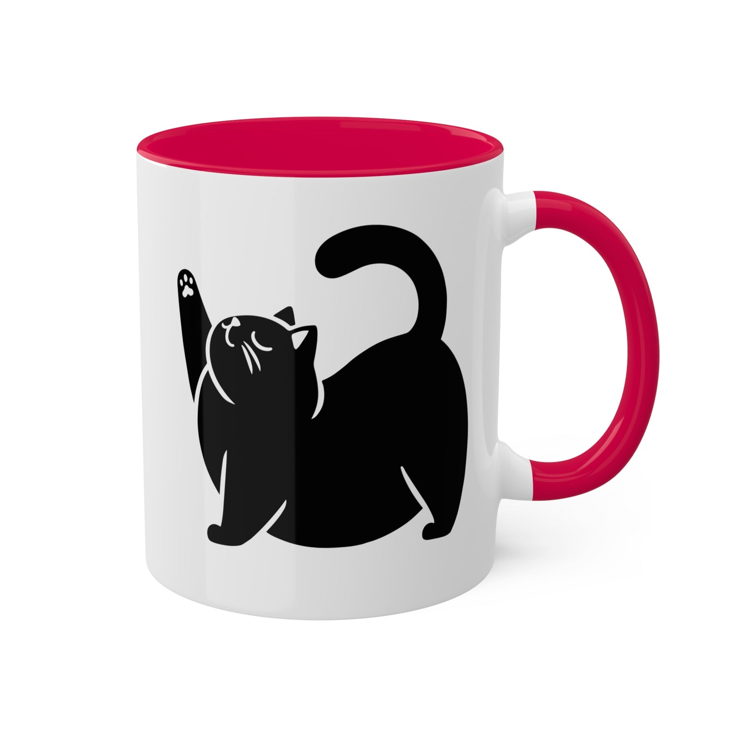 Cute Chunky Yoga Cat Stretching - 11 oz Colorful Mug