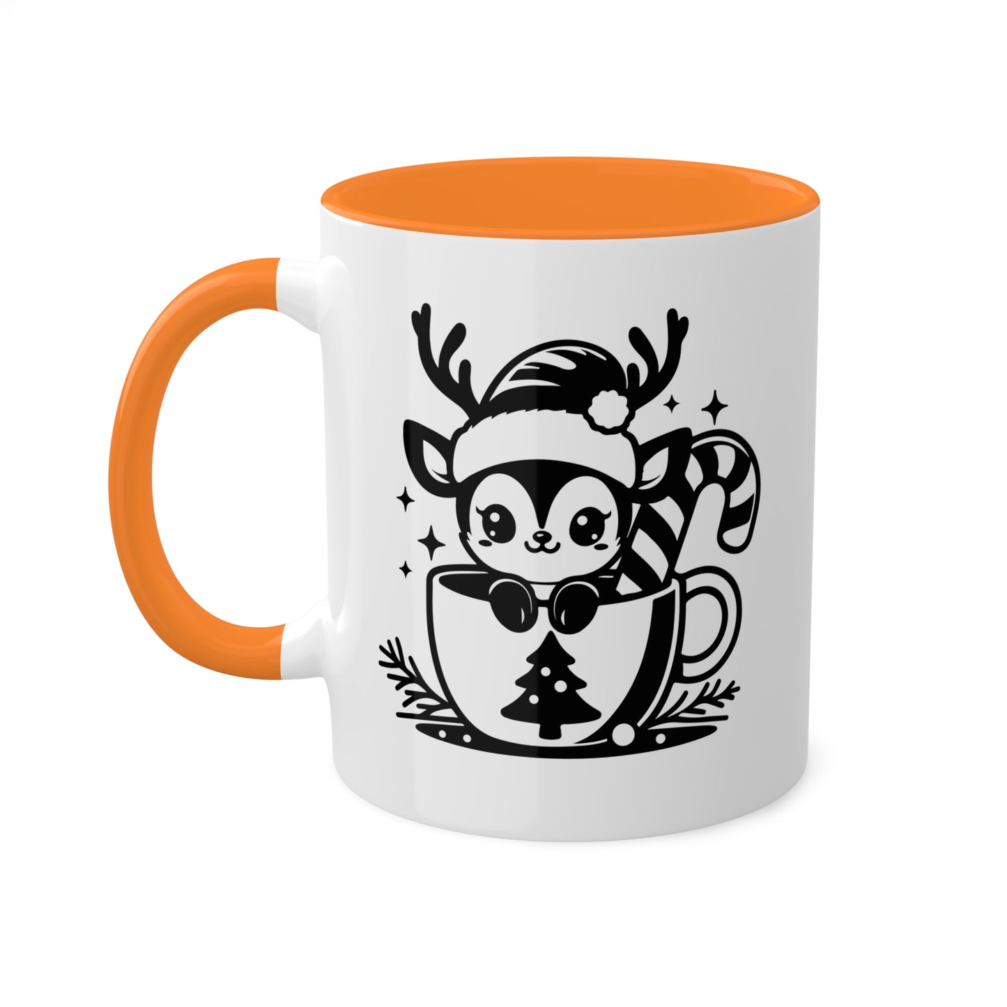 Cute Christmas Cartoon Reindeer - 11 oz Holiday Gift Mug