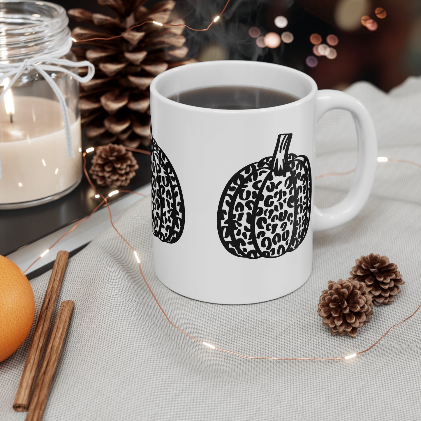 Cute and Spooky Black Pumpkins - 11 oz Ceramic Coffee Mug