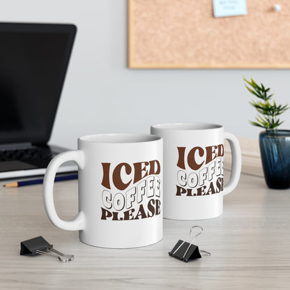 Iced Coffee Please Cute 11 oz Retro Style Coffee Mug