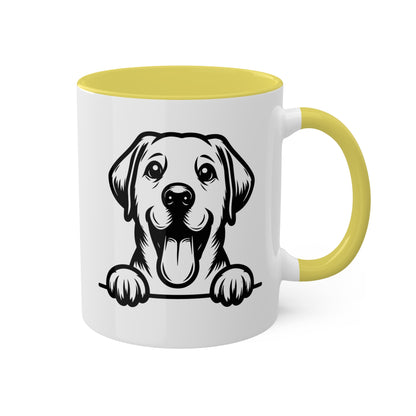 Taza de café con cara de perro Labrador Retriever - Taza colorida de 11 oz