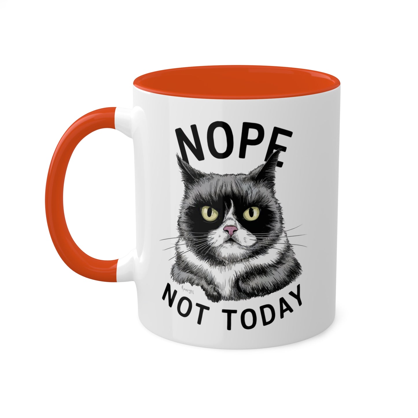 No, hoy no - Taza de café colorida de 11 oz