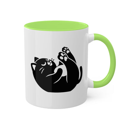 Cute Yoga Kitten Stretching - 11oz Colorful Mug