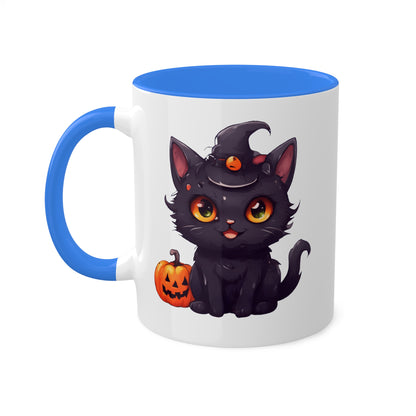 Cute Kawaii Kitty Cat - 11oz Colorful Halloween Mug