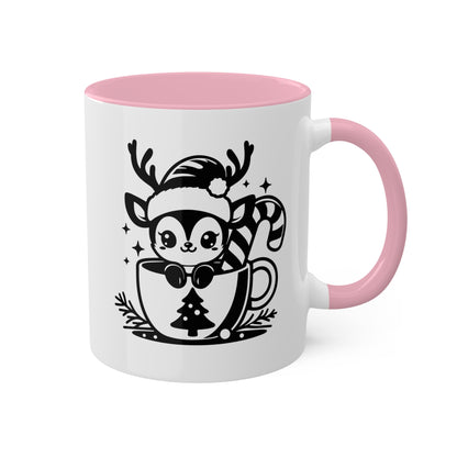 Cute Christmas Cartoon Reindeer - 11 oz Holiday Gift Mug