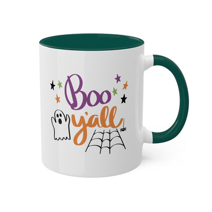 Boo Yall - Cute Ghost - 11oz Colorful Funny Halloween Mug