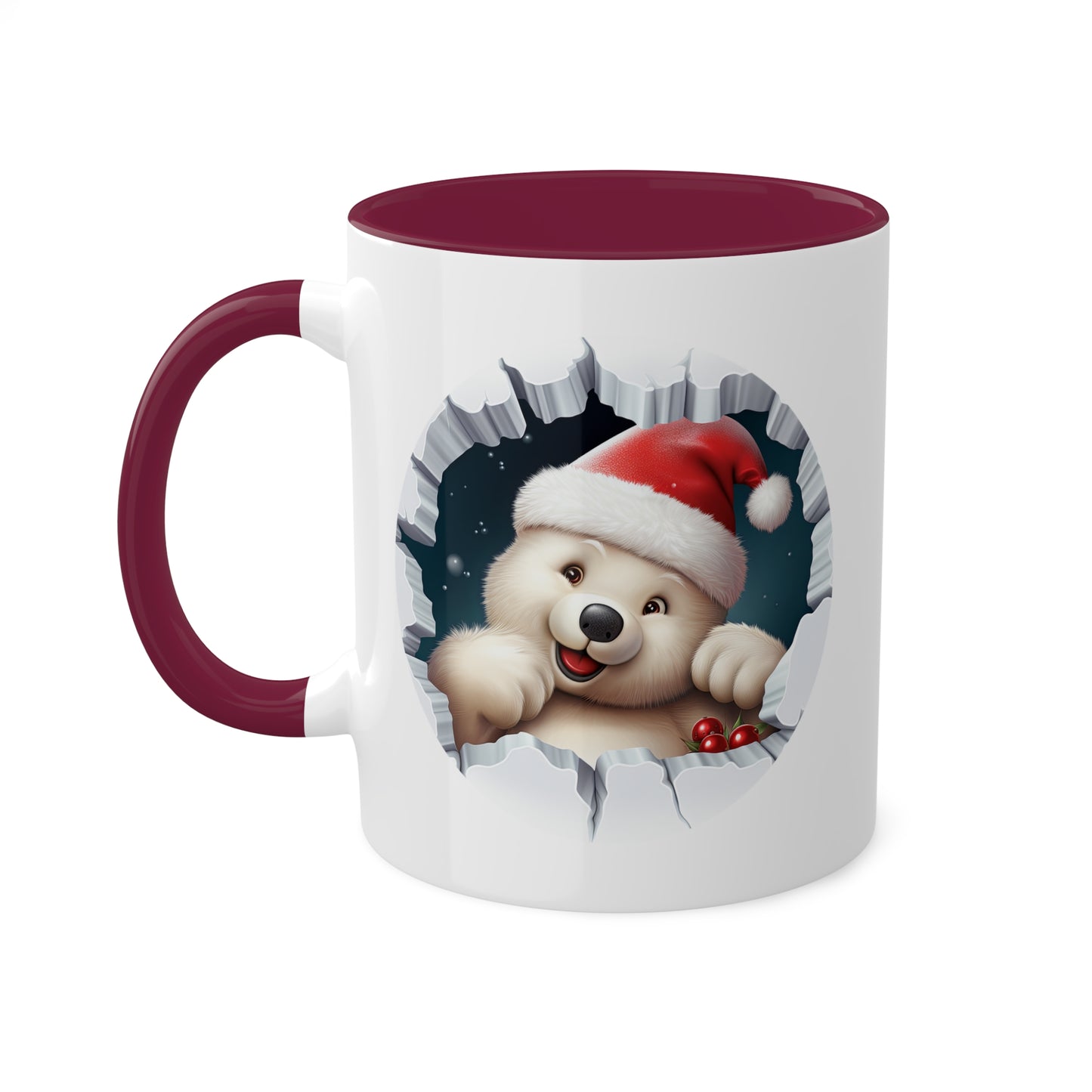 Lindo oso polar navideño: taza de regalo navideña de 11 oz