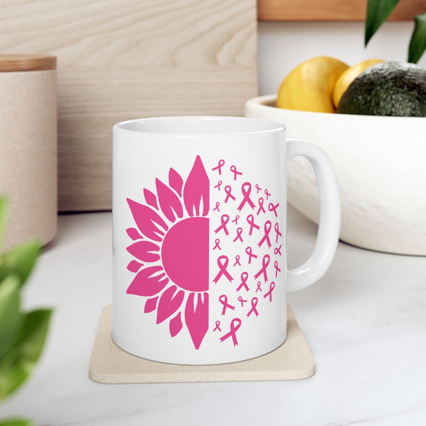 Pink Flower - Breast Cancer Awareness Coffee Mug (11oz, 15oz)