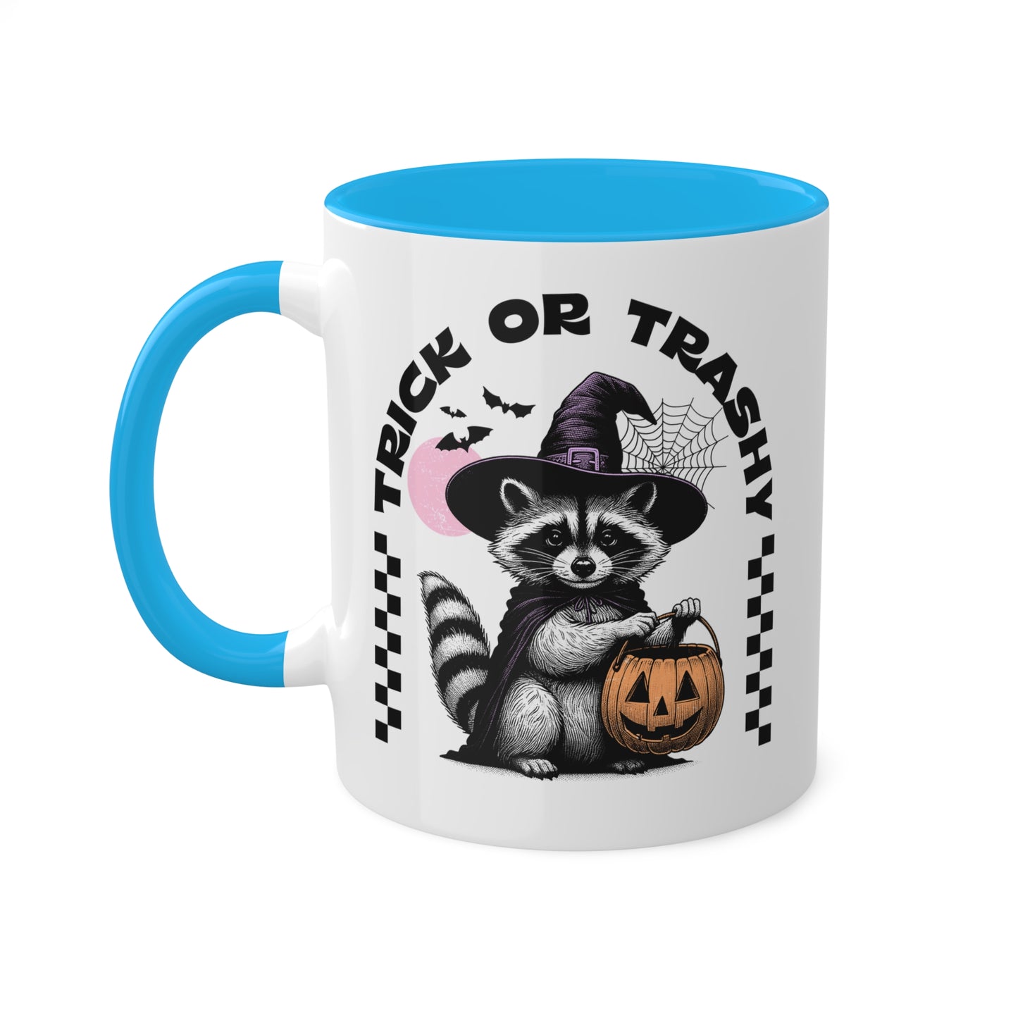 Trick Or Trashy With Cute Raccoon - 11oz Colorful Halloween Mug