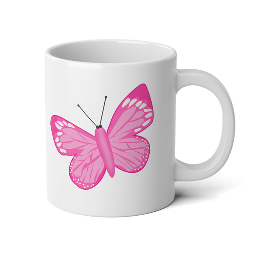 Pink Butterfly - Breast Cancer Awareness Jumbo Mug, 20oz