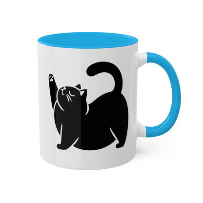 Cute Chunky Yoga Cat Stretching - 11 oz Colorful Mug