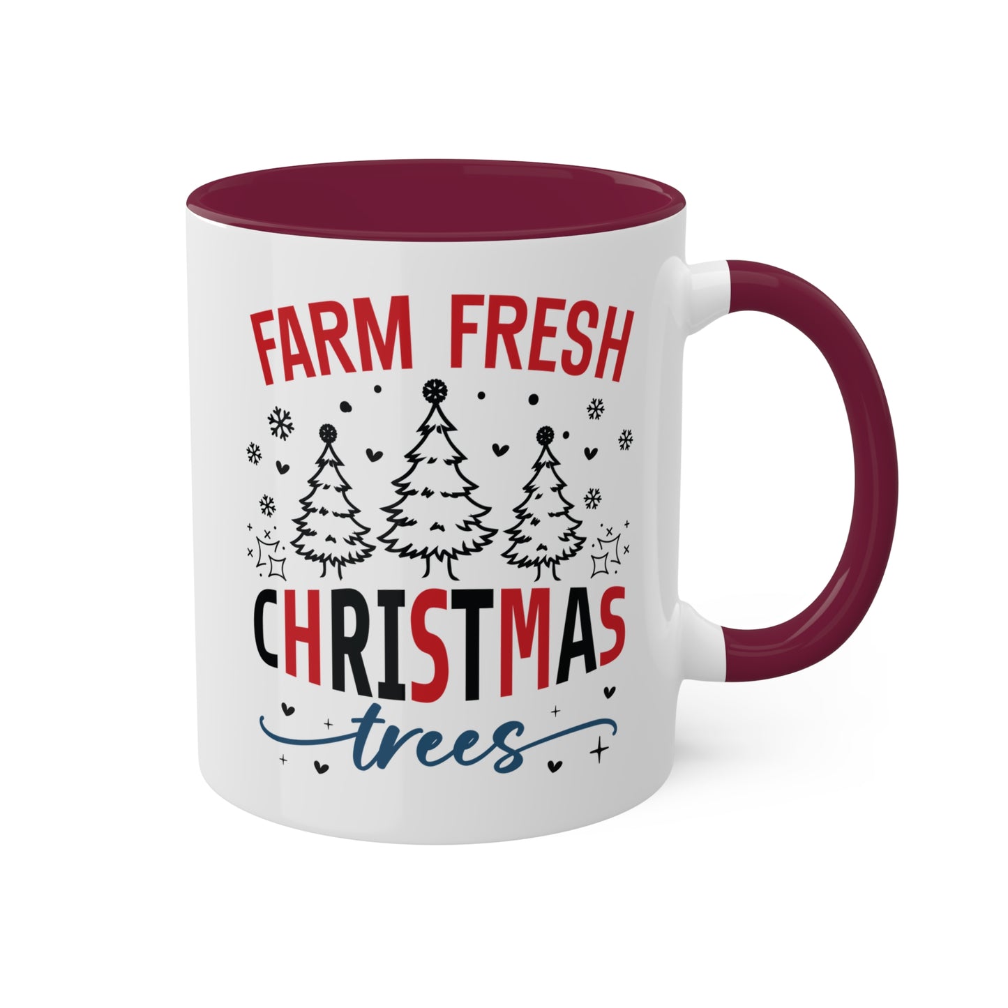 Farm Fresh Christmas Trees - 11 oz Colorful Holiday Gift Mug