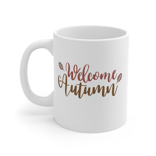 "Welcome Autumn" Ceramic Coffee Mug, 11 oz