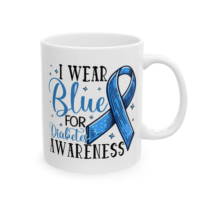 I Wear Blue For Diabetes Awareness Coffee Mug (11oz, 15oz)