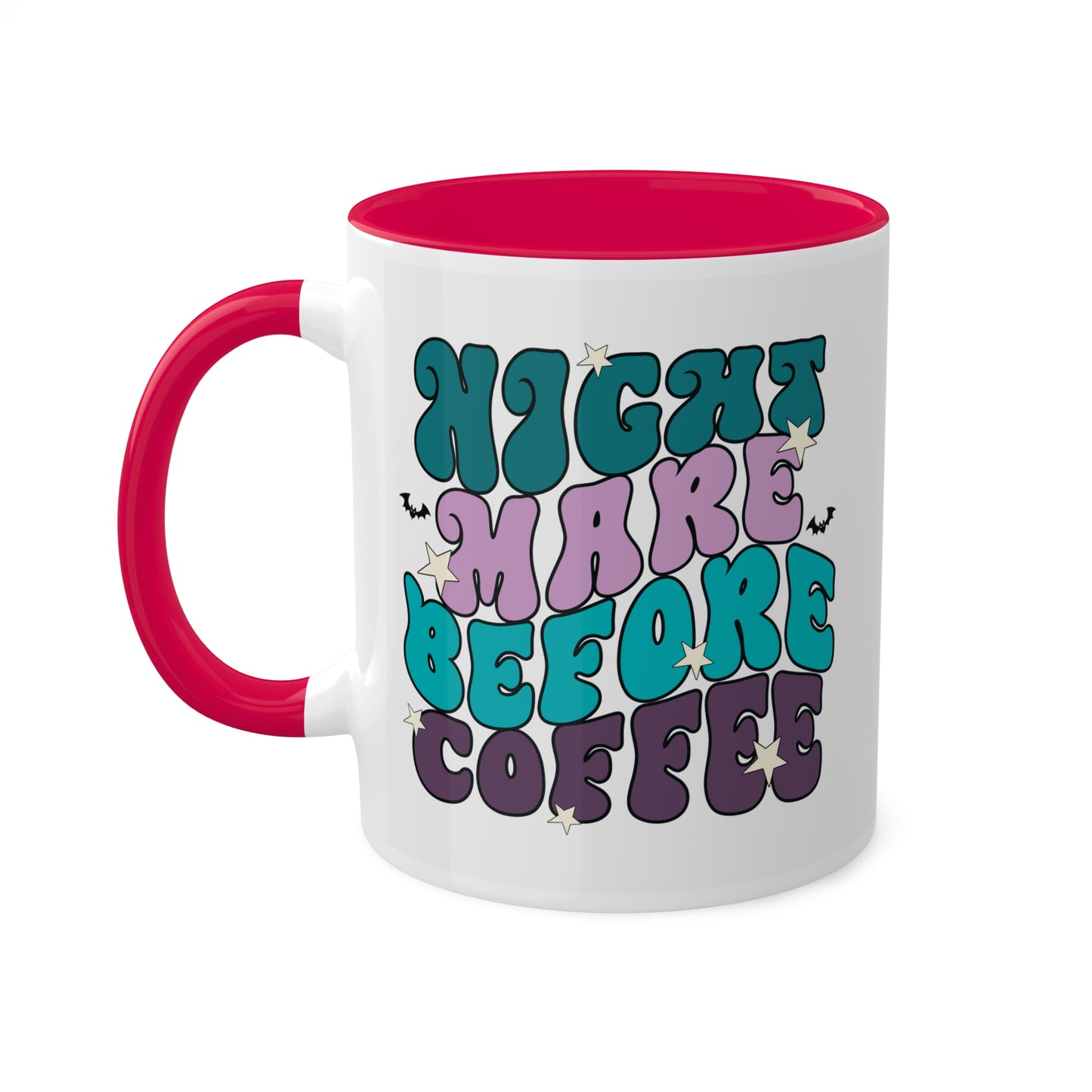 Nightmare Before Coffee - 11oz Colorful & Fun Halloween Mug - Retro Style