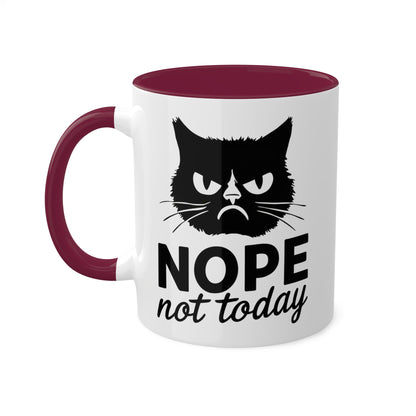 No, hoy no - Gato divertido - Taza de café colorida de 11 oz