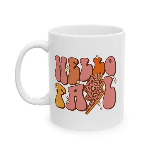 Hello Fall - Retro Thanksgiving Coffee Gift Mug (11oz, 15oz)