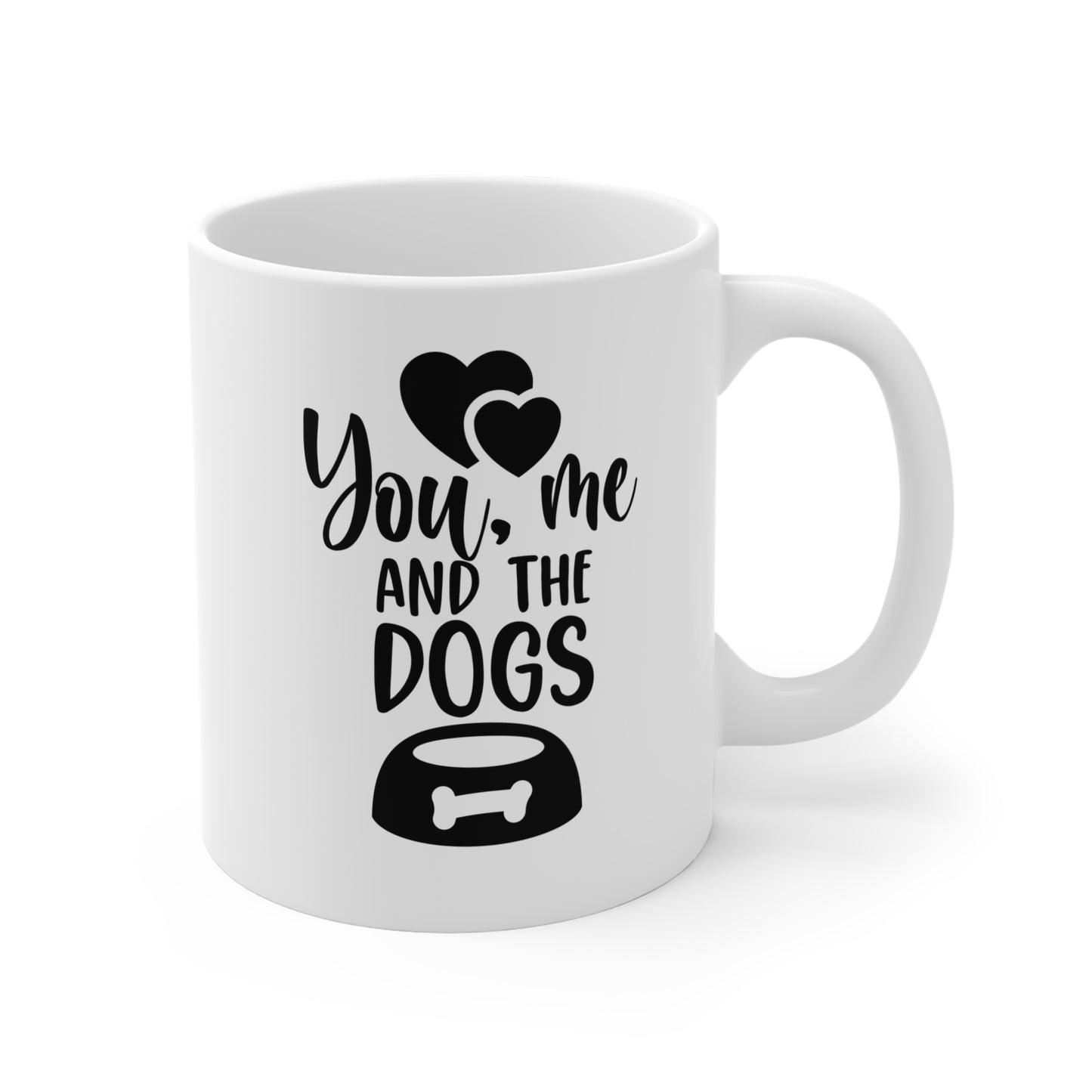 Taza de café de cerámica "Tú, yo y los perros", 11 oz