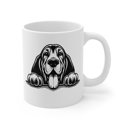 Taza de cerámica de 11 oz con diseño de perro sabueso