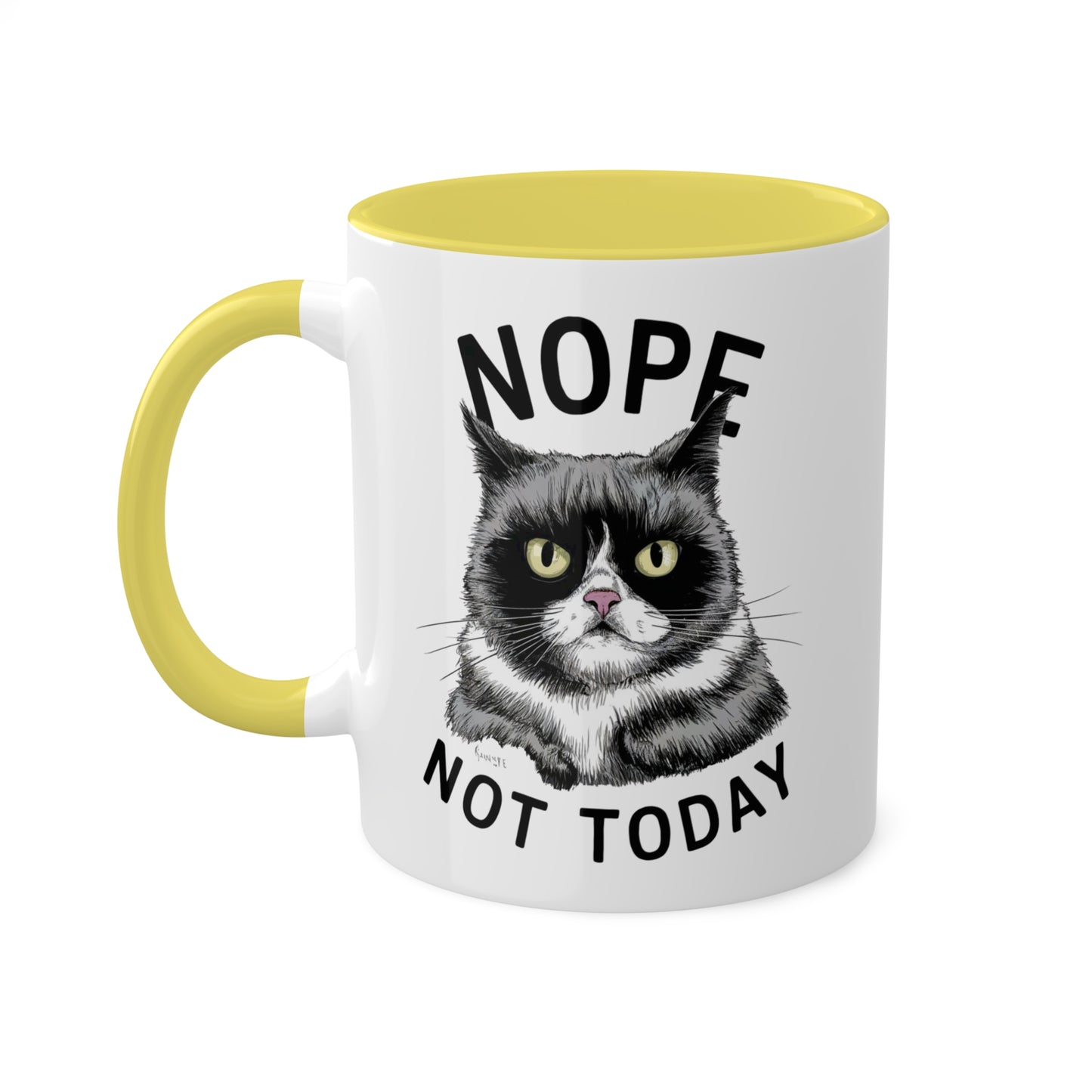 No, hoy no - Taza de café colorida de 11 oz