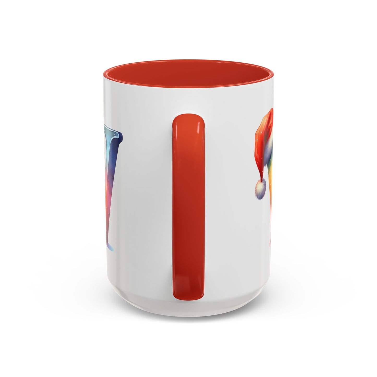 "V" Christmas Alphabet Letter - Holiday Gift Mug (11, 15oz)