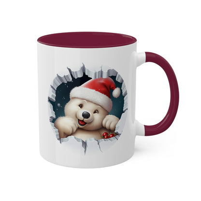 Lindo oso polar navideño: taza de regalo navideña de 11 oz