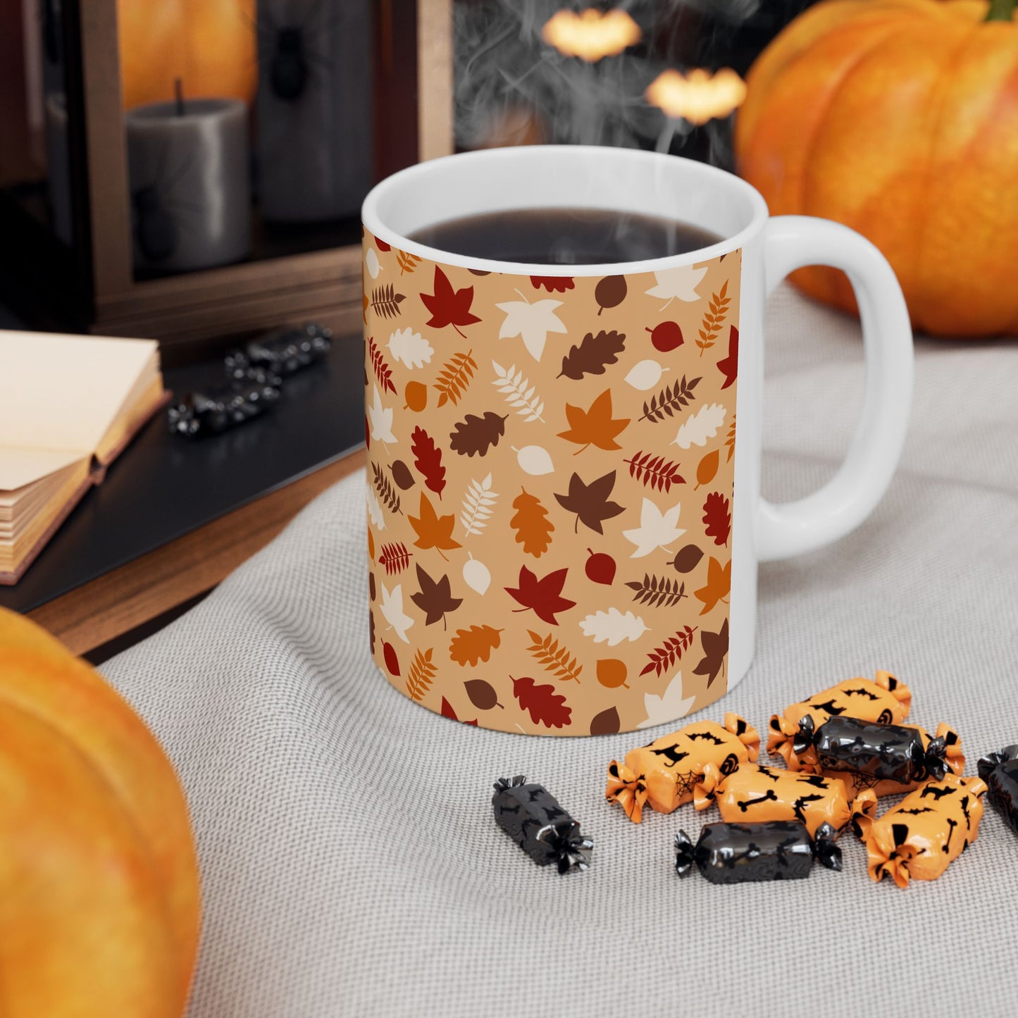 Fall Pattern Thanksgiving Coffee Gift Mug (11oz, 15oz)