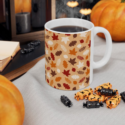 Fall Pattern Thanksgiving Coffee Gift Mug (11oz, 15oz)