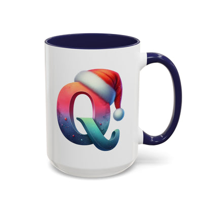 Taza con la letra "Q" del alfabeto navideño (11, 15 oz)