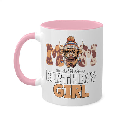 Mamá de la cumpleañera - Taza de café colorida de 11 oz