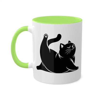 Cute Yoga Cat Stretching - 11oz Colorful Mug