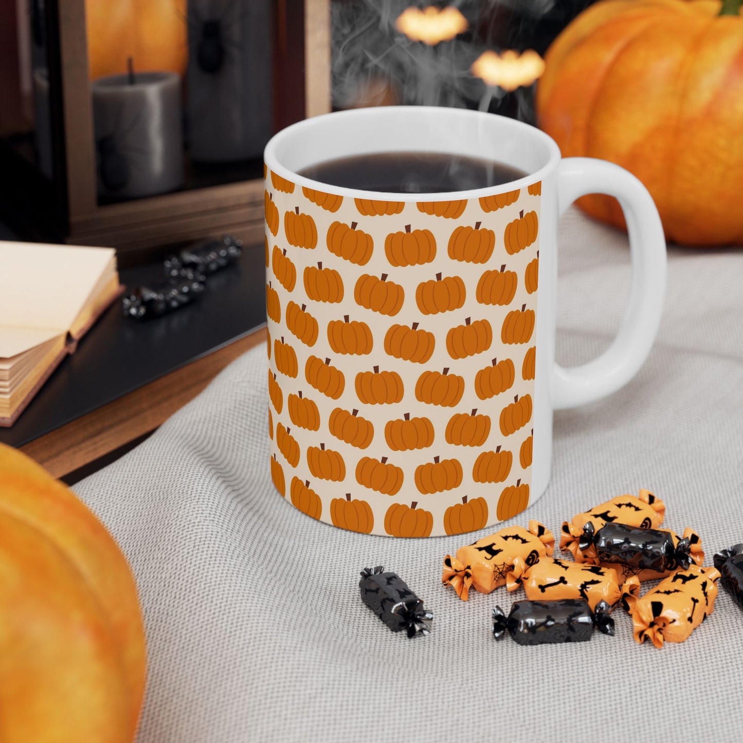 Fall Pattern Thanksgiving Coffee Gift Mug (11oz, 15oz)