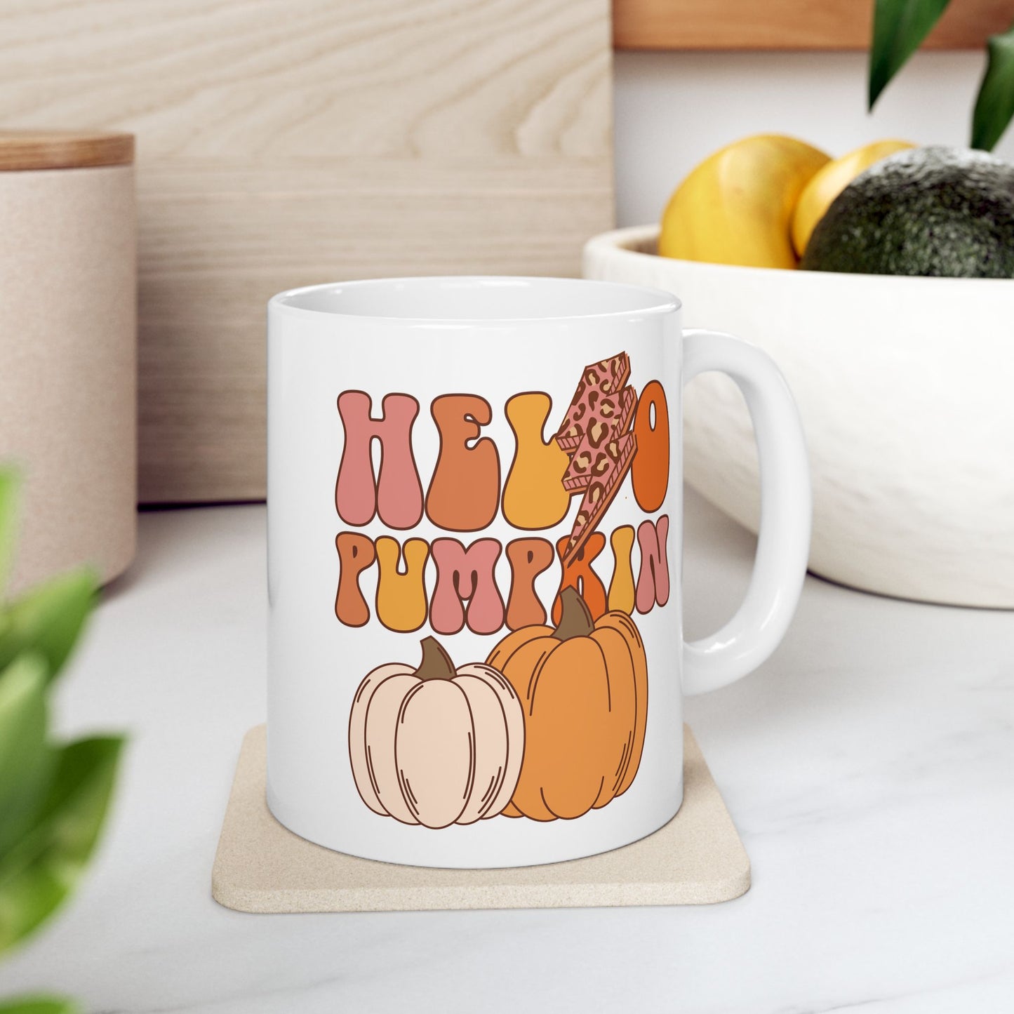 Hello Pumpkin - Fall Thanksgiving Coffee Gift Mug (11oz, 15oz)