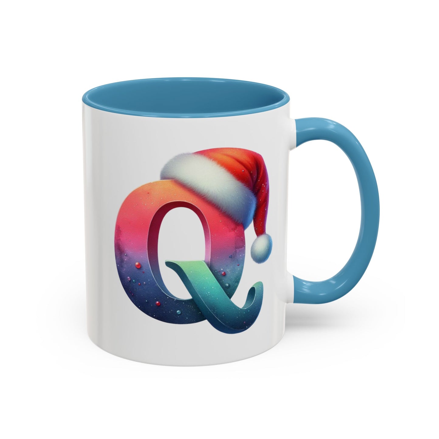 Taza con la letra "Q" del alfabeto navideño (11, 15 oz)