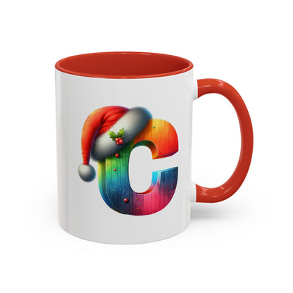 "C" Christmas Alphabet Letter - Holiday Gift Mug (11, 15oz)