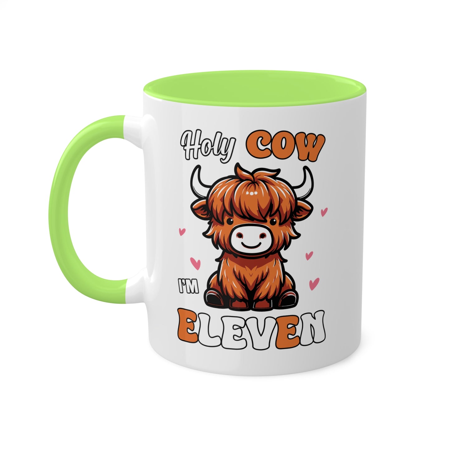 Holy Cow I'm Eleven - Taza de regalo de cumpleaños colorida de 11 oz