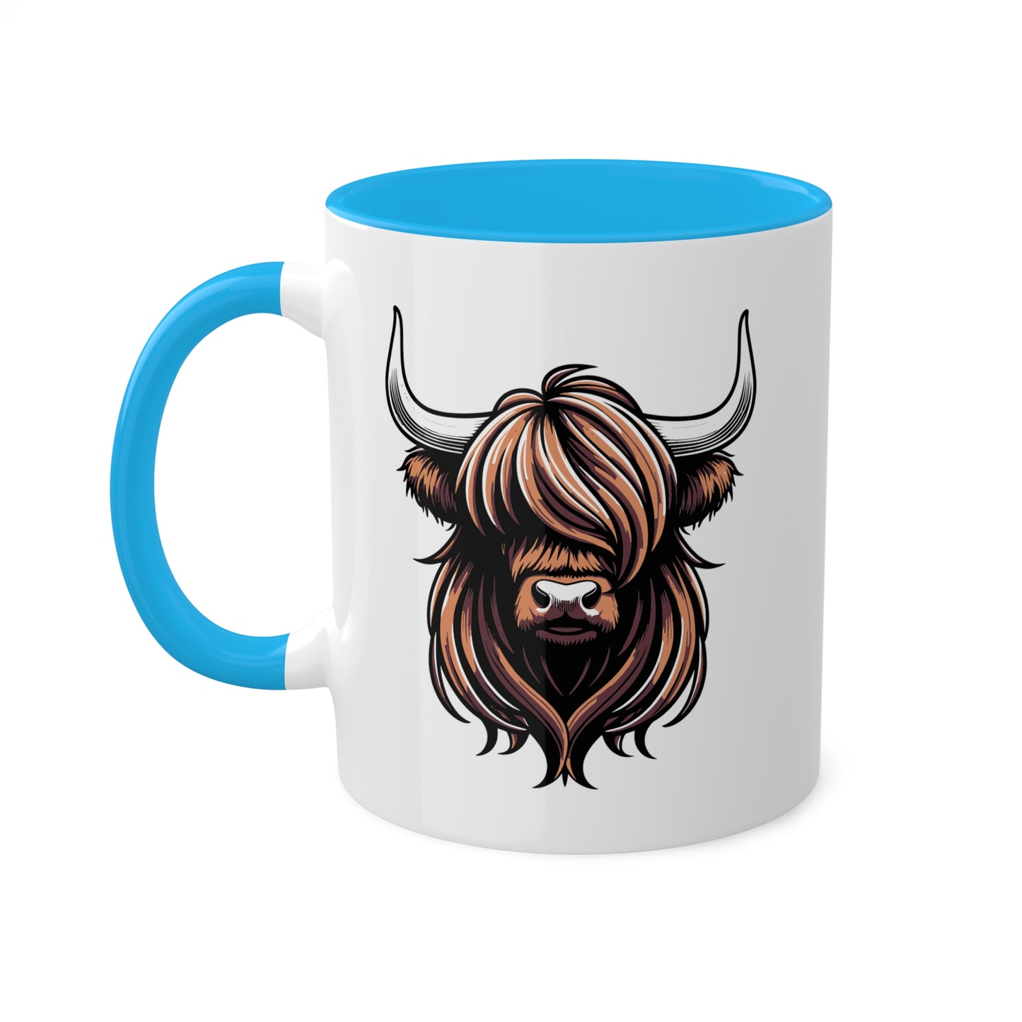 Vaca de las Tierras Altas: linda y sencilla: taza colorida de 11 oz