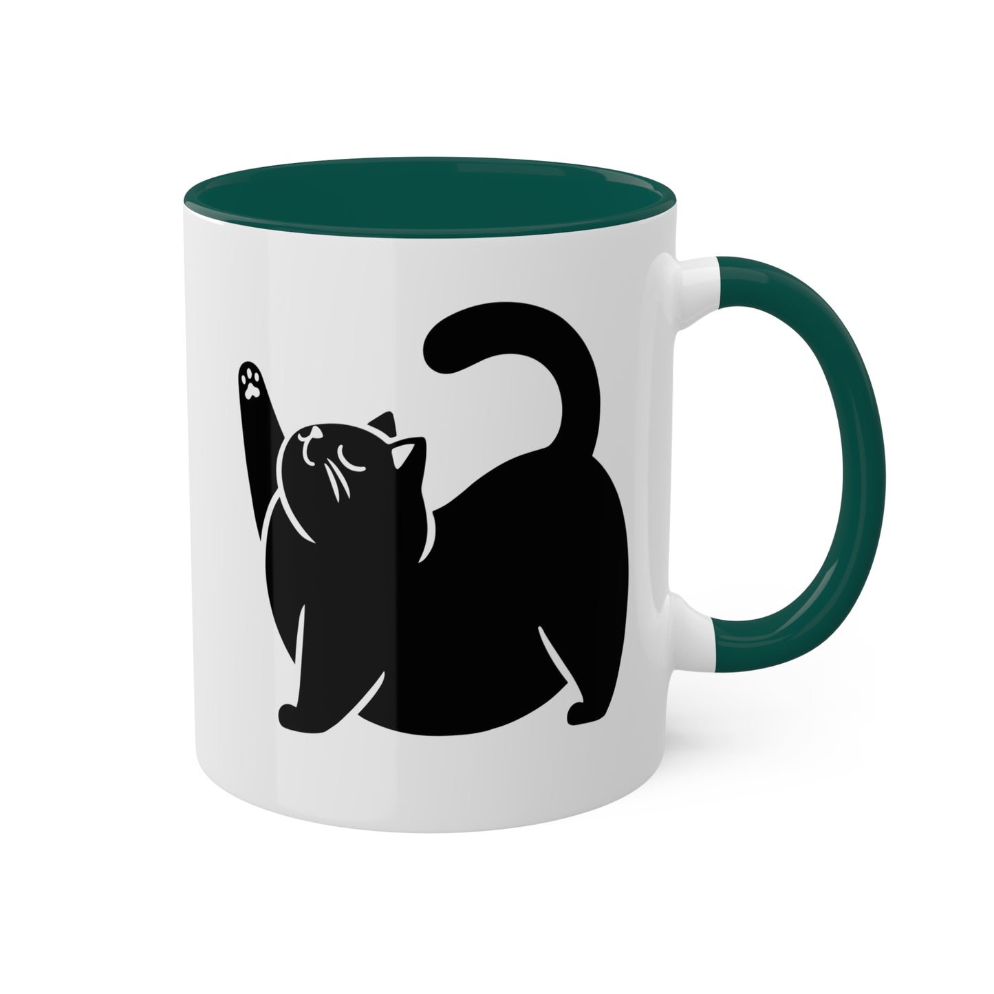 Cute Chunky Yoga Cat Stretching - 11 oz Colorful Mug