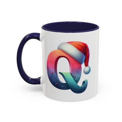 Taza con la letra "Q" del alfabeto navideño (11, 15 oz)