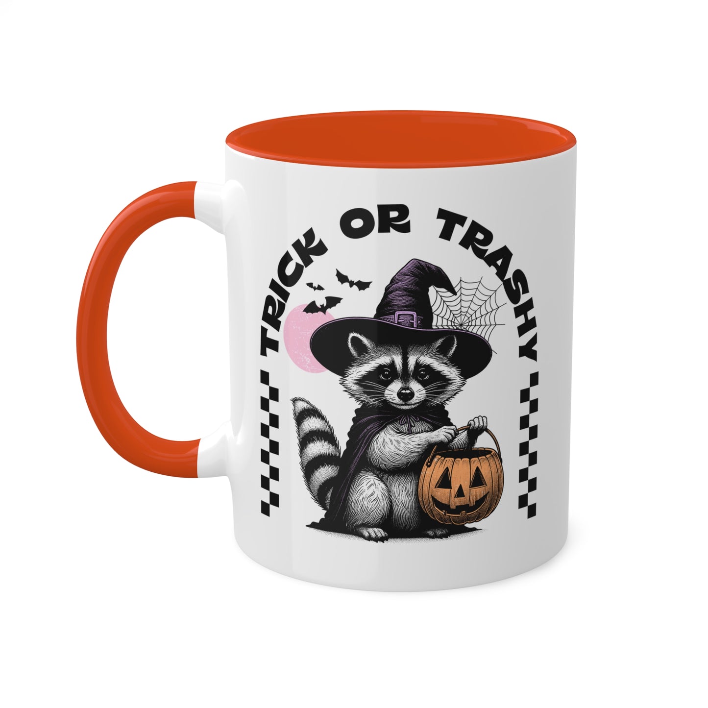 Trick Or Trashy With Cute Raccoon - 11oz Colorful Halloween Mug