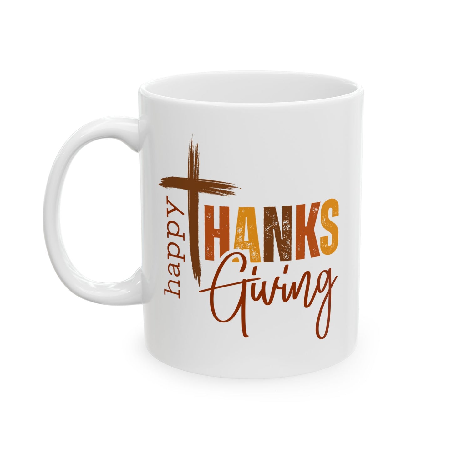 Taza de café con texto en inglés "Happy Thanksgiving" (11 oz, 15 oz)