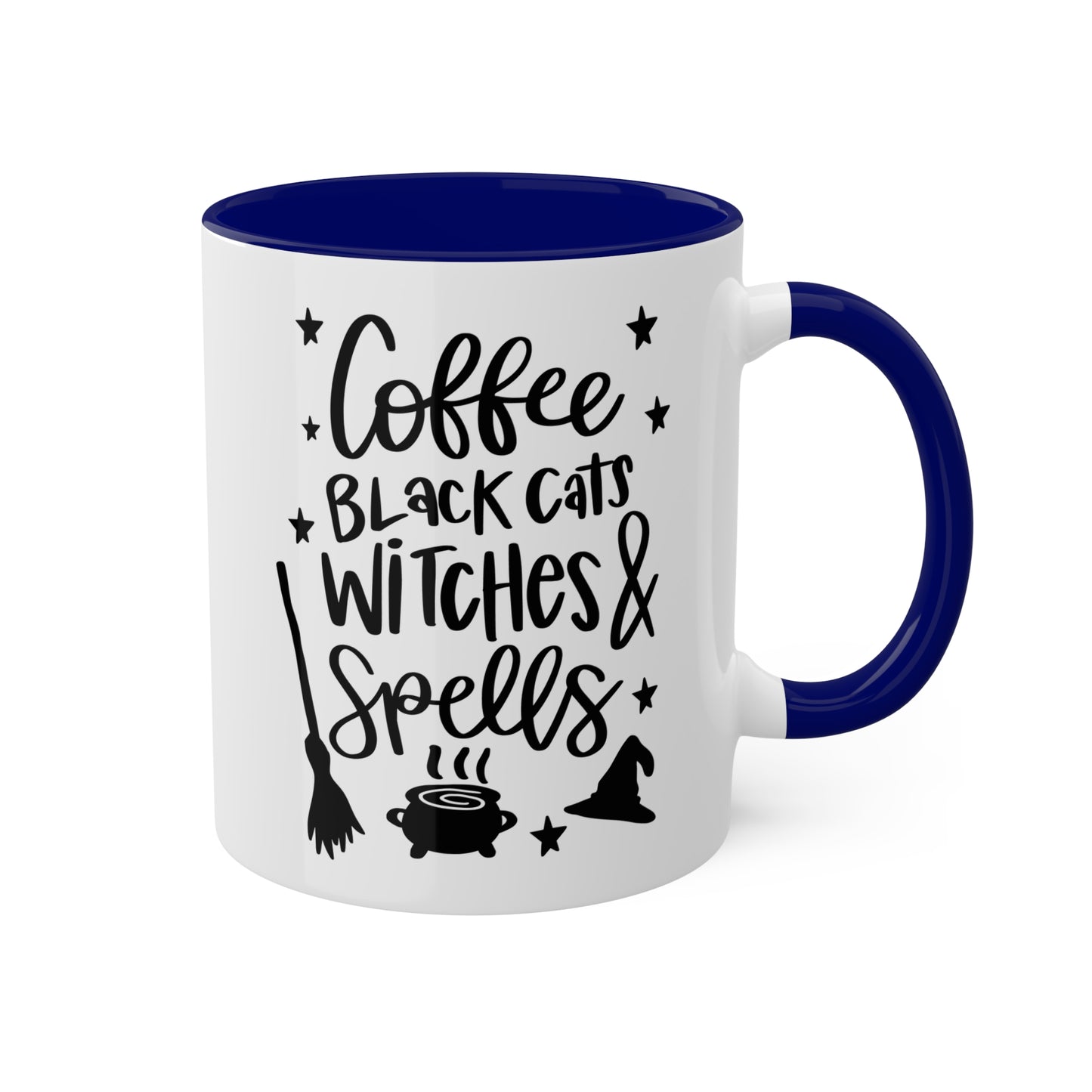 Coffee Black Cat Witches And Spells - 11oz Colorful Halloween Mug