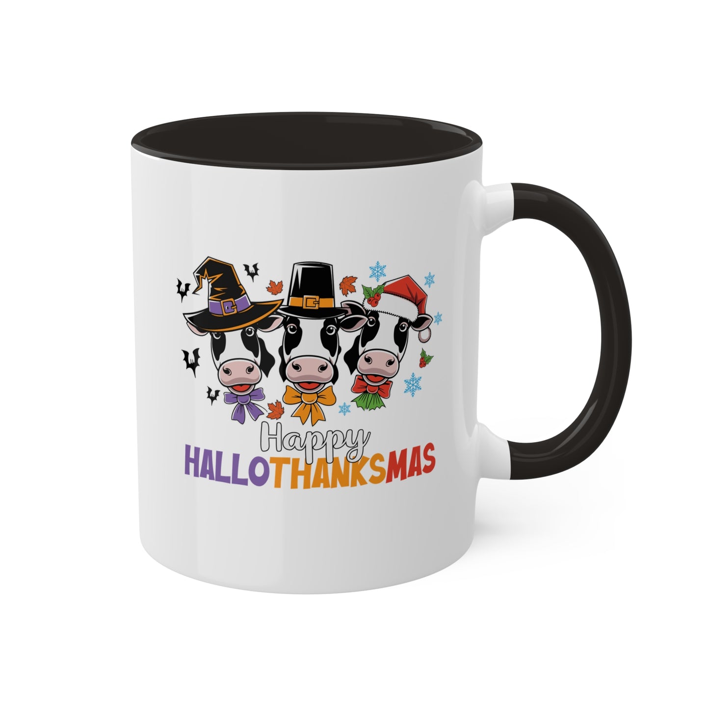 FELIZ DIA DE SAN VALENTÍN CON TRES LINDAS VACAS - Taza colorida de 11 oz