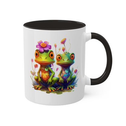 Two Adorable Little Frogs - 11oz Colorful Coffee Mug