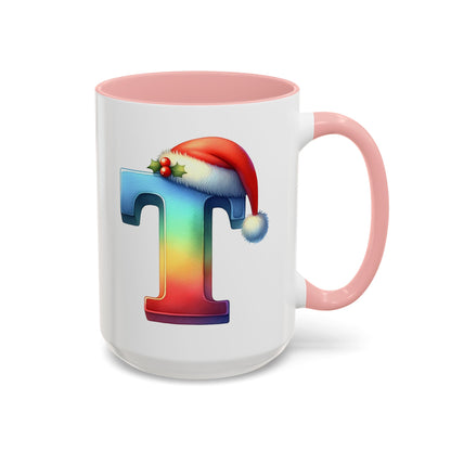 "T" Christmas Alphabet Letter - Holiday Gift Mug (11, 15oz)