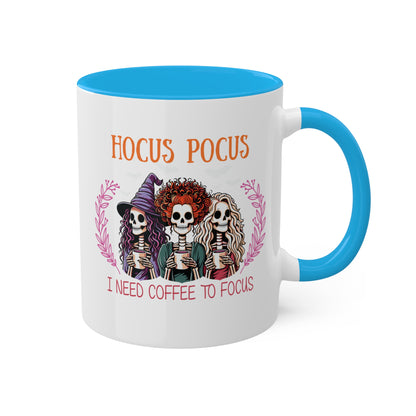 Hocus Pocus I Need Coffee To Focus - 11oz Colorful Halloween Mug