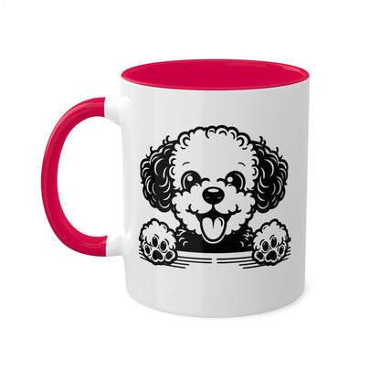 Taza de café con cara de perro caniche toy - 11 oz