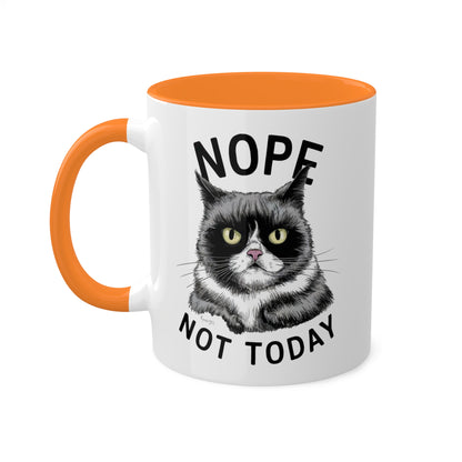 No, hoy no - Taza de café colorida de 11 oz