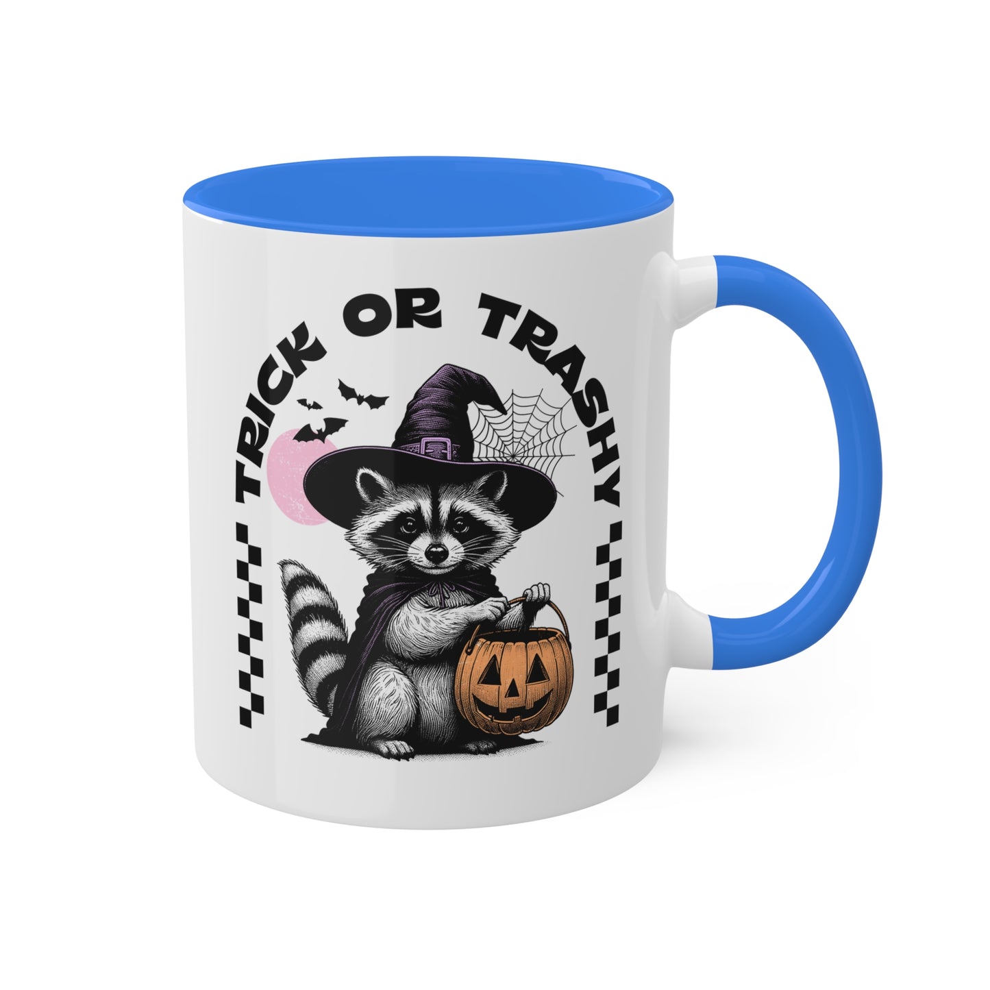 Trick Or Trashy With Cute Raccoon - 11oz Colorful Halloween Mug