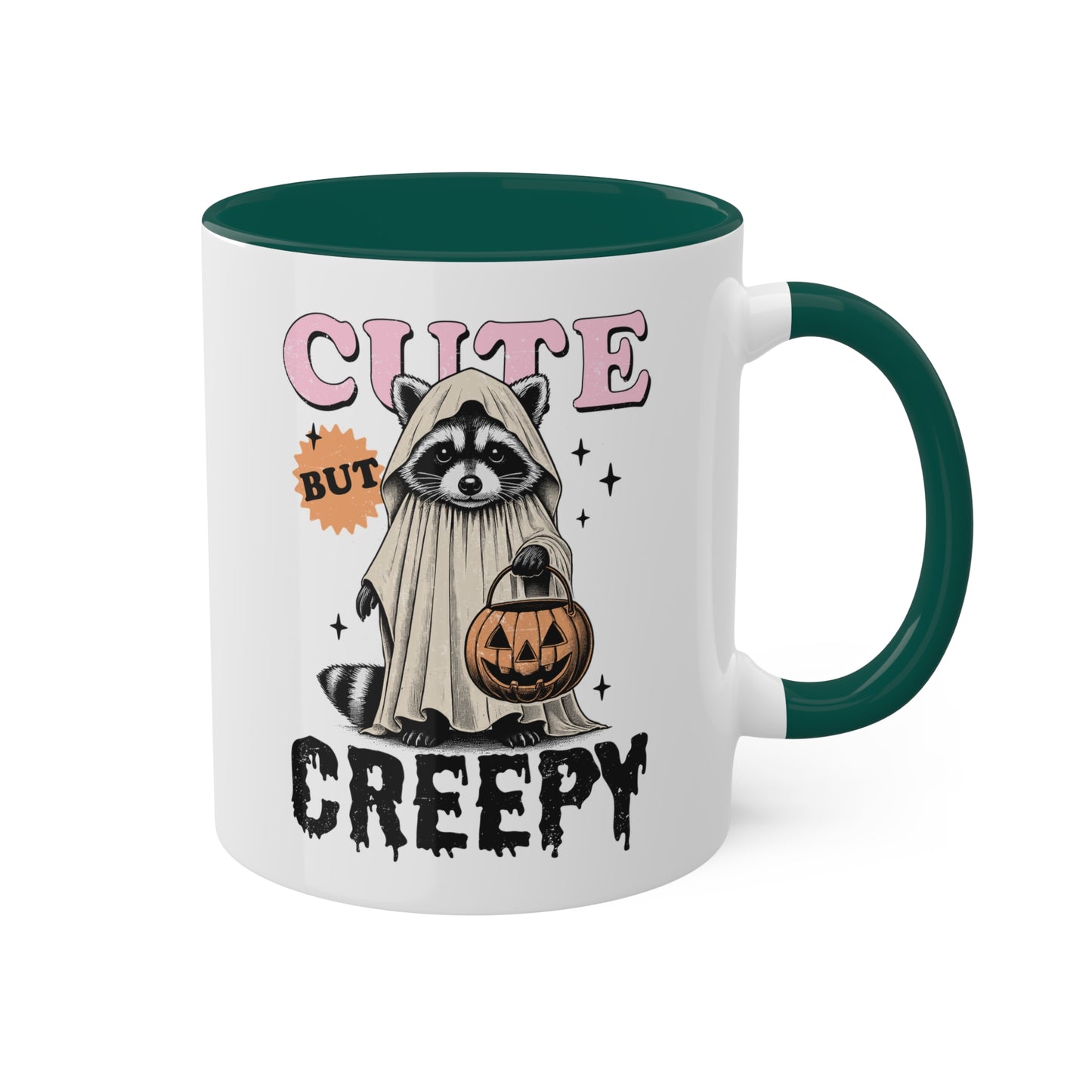 Cute But Creepy With Adorable Raccoon - 11oz Colorful Halloween Mug